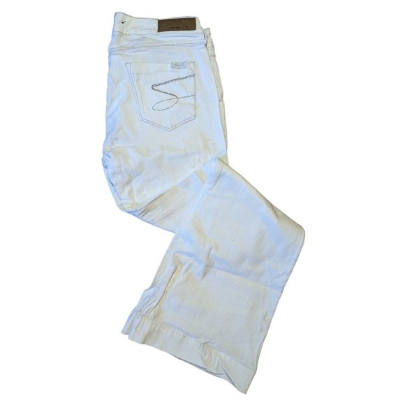 Seven7 Women's White Cotton Blend Adjustable Waist Skinny Jeans Size 31 - Picture 3 of 4